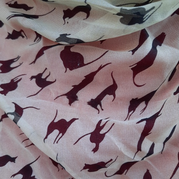 Beige Cat Print Scarf - Picture 4 of 5